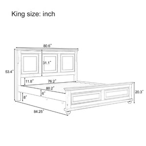 English Elm Bs701p422951k Solid Pine Traditional Bed Fretwork Headboard Farmhouse Bedroom Frame N701P422951K
