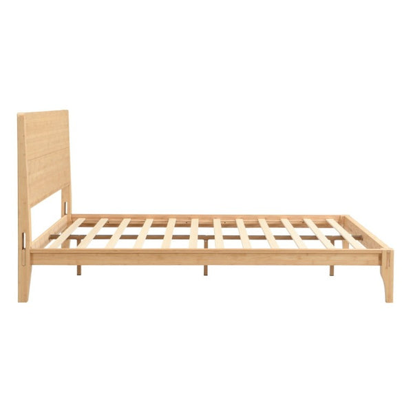 English Elm Mid-Century Bamboo Platform Bed Full Size Low Profile Frame with Tall Headboard Natural N701P446512N
