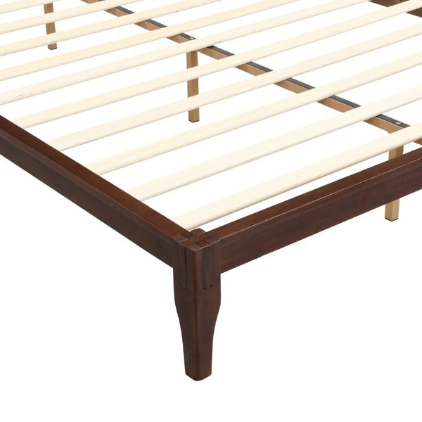 English Elm Mid-Century Bamboo Platform Bed Full Size Low Profile Frame with Tall Headboard Chocolate N701P446512Q