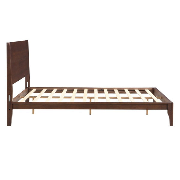 English Elm Mid-Century Bamboo Platform Bed Full Size Low Profile Frame with Tall Headboard Chocolate N701P446512Q