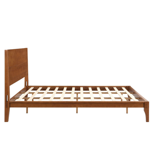 English Elm Mid-century Bamboo King Platform Bed with Slat Support Eco Organic Grain Bedroom Frame Brown N701P446515D