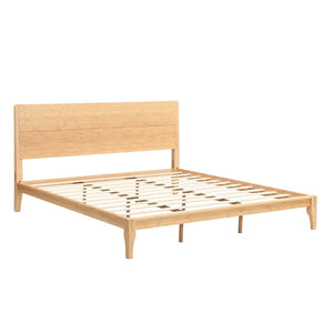 English Elm Mid-century Bamboo King Platform Bed with Slat Support Eco Organic Grain Bedroom Frame Natural N701P446515N