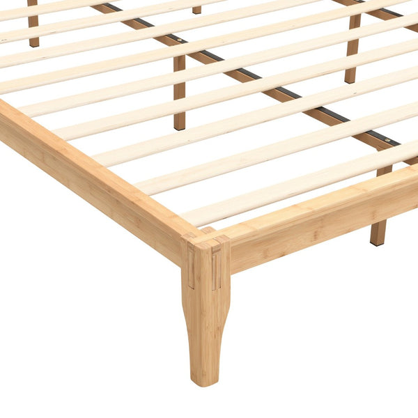 English Elm Mid-century Bamboo King Platform Bed with Slat Support Eco Organic Grain Bedroom Frame Natural N701P446515N