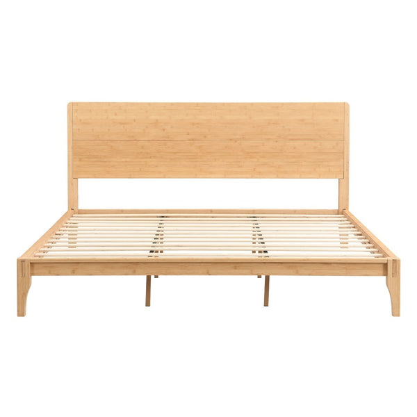 English Elm Mid-century Bamboo King Platform Bed with Slat Support Eco Organic Grain Bedroom Frame Natural N701P446515N
