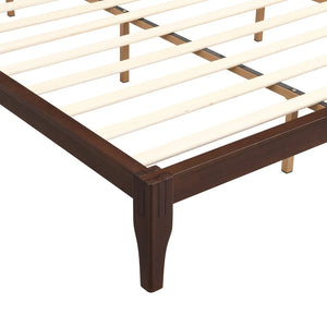 English Elm Mid-century Bamboo King Platform Bed with Slat Support Eco Organic Grain Bedroom Frame Chocolate N701P446515Q