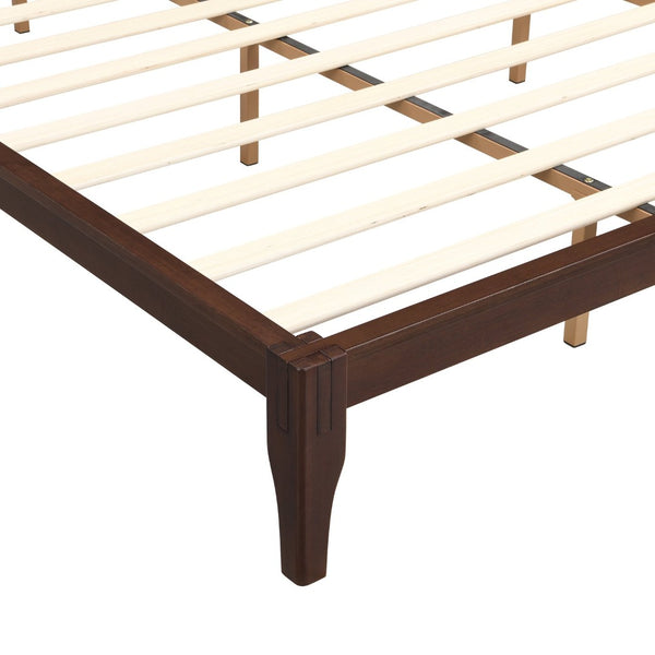 English Elm Mid-century Bamboo King Platform Bed with Slat Support Eco Organic Grain Bedroom Frame Chocolate N701P446515Q