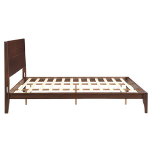 English Elm Mid-century Bamboo King Platform Bed with Slat Support Eco Organic Grain Bedroom Frame Chocolate N701P446515Q