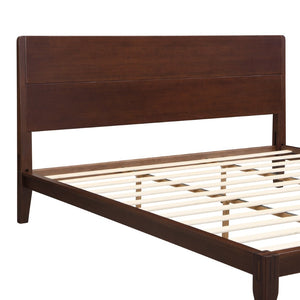 English Elm Mid-century Bamboo King Platform Bed with Slat Support Eco Organic Grain Bedroom Frame Chocolate N701P446515Q