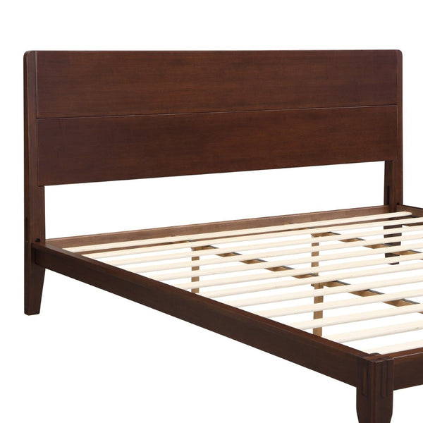 English Elm Mid-century Bamboo King Platform Bed with Slat Support Eco Organic Grain Bedroom Frame Chocolate N701P446515Q