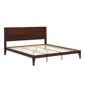 English Elm Mid-century Bamboo King Platform Bed with Slat Support Eco Organic Grain Bedroom Frame Chocolate N701P446515Q