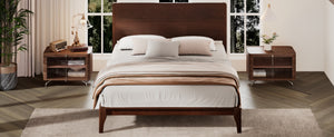 English Elm Mid-century Bamboo King Platform Bed with Slat Support Eco Organic Grain Bedroom Frame Chocolate N701P446515Q