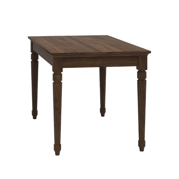 English Elm 60 Inch Rustic Farmhouse Writing Desk with Turned Legs and Convertible Keyboard Tray Chestnut N701P464449S