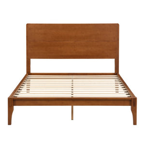 English Elm Mid-Century Modern Solid Bamboo Platform Bed with Tall Headboard and Under Bed Storage N701P467394D