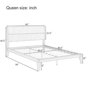 English Elm Mid-Century Natural Bamboo Queen Platform Bed Low Profile Organic Grain Minimalist Frame N701P467398D