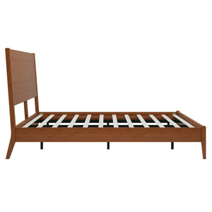 English Elm Mid-Century Danish Solid Bamboo King Sleigh Bed Natural Walnut Grain Low Profile Frame N701P469054D