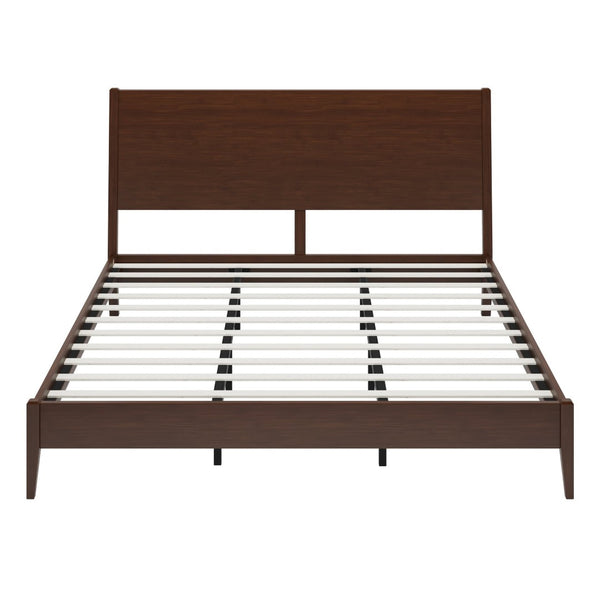 English Elm Mid-Century Solid Bamboo Sleigh Platform Bed with Slatted Base for King Bedroom N701P469054Q