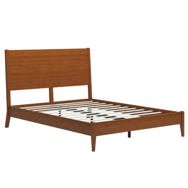 English Elm Bs701p469055d Solid Bamboo Mid-Century Platform Bed with Sled Base and Slat Support N701P469055D