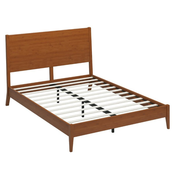English Elm Bs701p469055d Solid Bamboo Mid-Century Platform Bed with Sled Base and Slat Support N701P469055D