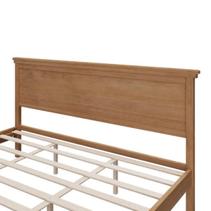 English Elm Mid-Century King Platform Bed Solid Pine Tapered Legs Curved Headboard Farmhouse Style Seadrift N701P486556S