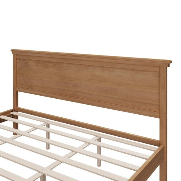 English Elm Mid-Century King Platform Bed Solid Pine Tapered Legs Curved Headboard Farmhouse Style Seadrift N701P486556S