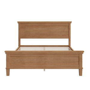 English Elm Mid-Century Pine Platform Bed Full Slat Support Geometric Headboard Seadrift Finish N701P486609S