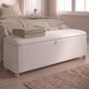 English Elm 59 Inch Velvet Lift Top Storage Bench with Rubberwood Legs for Bedroom or Entryway N701P498619C