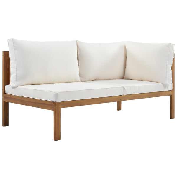 English Elm <old Acacia Wood Modular Outdoor Sectional Sofa Set with Uv Resistant Beige Cushions N704G201207A