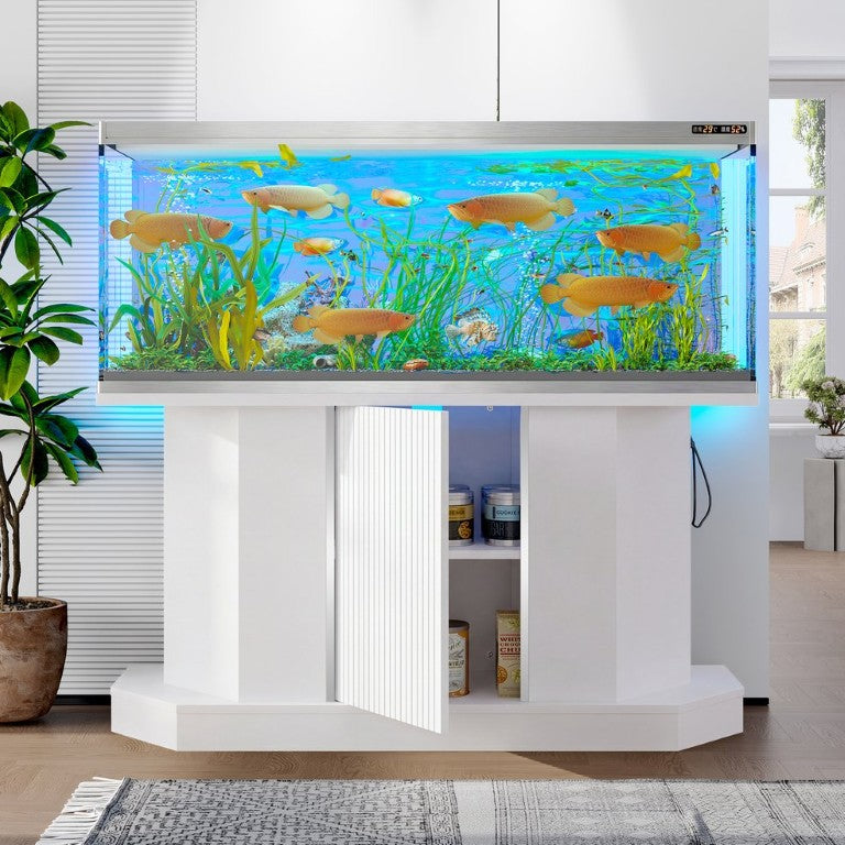 English Elm Modern Aquarium Cabinet Stand with Built-In Power Outlets for 55 to 75 Gallon Tanks N704P350199K