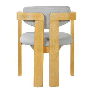 English Elm Set of 2 Solid Acacia Wood Outdoor Dining Armchairs with Cushioned Ergonomic Wraparound Backs Grey N704P417249L