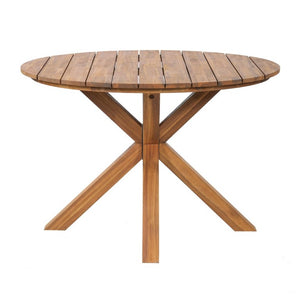 English Elm 44.5 Inch Round Outdoor Dining Table Slatted Acacia Patio Garden Deck Backyard Natural N704P417255A