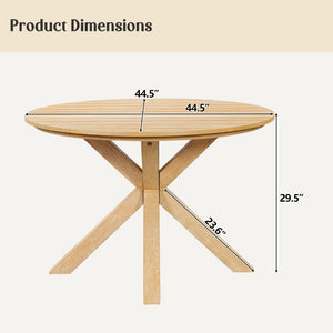 English Elm 44.5 Inch Round Outdoor Dining Table Slatted Acacia Patio Garden Deck Backyard Acacia Wood N704P417255L