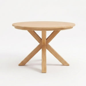 English Elm 44.5 Inch Round Outdoor Dining Table Slatted Acacia Patio Garden Deck Backyard Acacia Wood N704P417255L