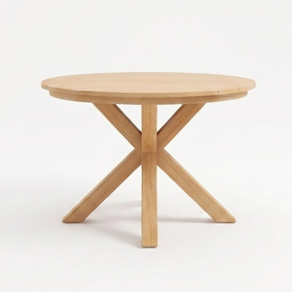 English Elm 44.5 Inch Round Outdoor Dining Table Slatted Acacia Patio Garden Deck Backyard Acacia Wood N704P417255L