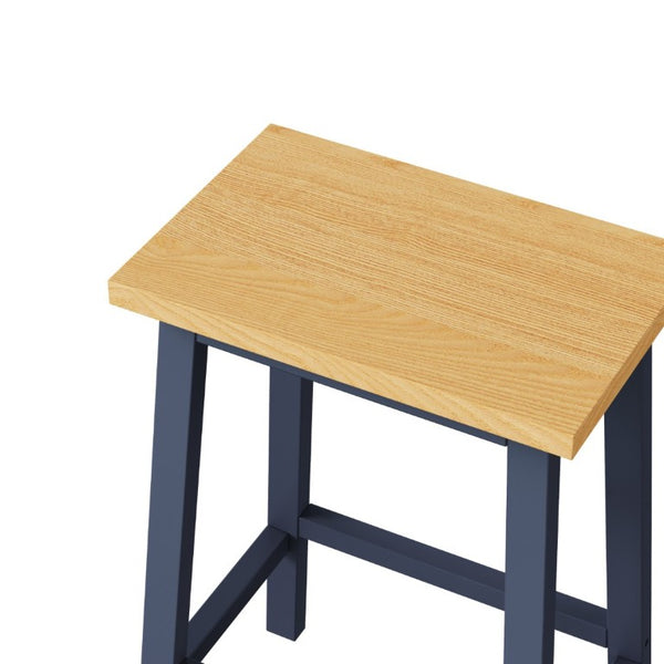 English Elm K&k Farmhouse Counter Stools Set of Two Pine Wood Backless Seats with Footrest N707P185529N