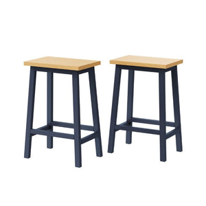 English Elm K&k Farmhouse Counter Stools Set of Two Pine Wood Backless Seats with Footrest N707P185529N