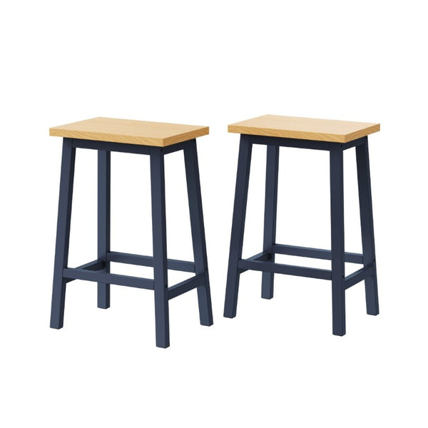 English Elm K&k Farmhouse Counter Stools Set of Two Pine Wood Backless Seats with Footrest N707P185529N