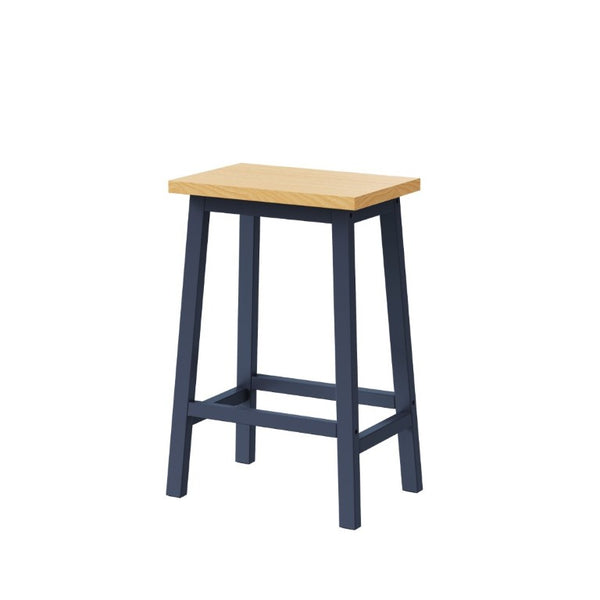 English Elm K&k Farmhouse Counter Stools Set of Two Pine Wood Backless Seats with Footrest N707P185529N
