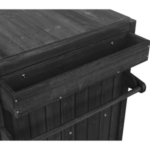 English Elm K&k 80 Inch Outdoor Grill Cart Solid Fir Wood Stainless Steel Top Kamado Griddle Station N707P392140B