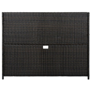 English Elm K&k Outdoor PE Rattan Bar Cabinet with Fridge Cavity Wine Racks and Tempered Glass Top Black+Brown N707P414764D