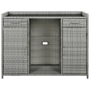 English Elm K&k Outdoor PE Rattan Bar Cabinet with Fridge Cavity Wine Racks and Tempered Glass Top Grey N707P414764G