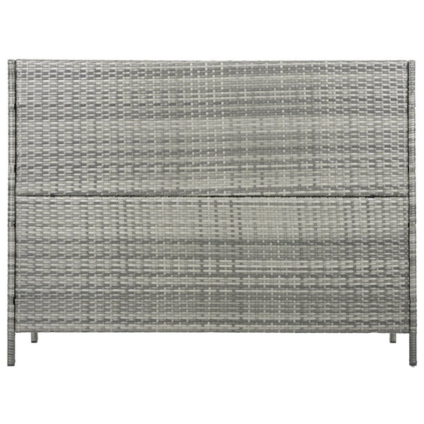 English Elm K&k Outdoor PE Rattan Bar Cabinet with Tempered Glass Top and Adjustable Storage Shelves Grey N707P414781G
