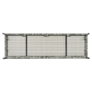 English Elm K&k Outdoor PE Rattan Bar Cabinet with Tempered Glass Top and Adjustable Storage Shelves Grey N707P414781G