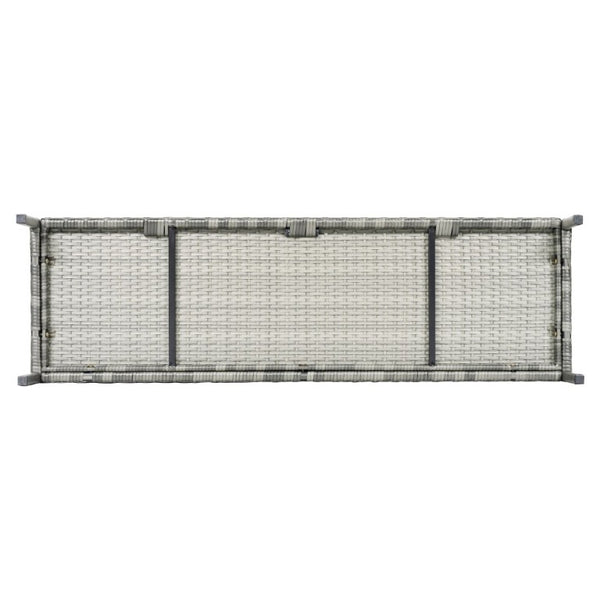English Elm K&k Outdoor PE Rattan Bar Cabinet with Tempered Glass Top and Adjustable Storage Shelves Grey N707P414781G