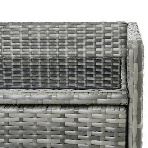 English Elm K&k Outdoor PE Rattan Bar Cabinet with Tempered Glass Top and Adjustable Storage Shelves Grey N707P414781G