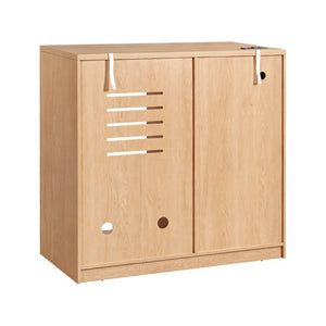English Elm K&k Fluted Walnut Bar Cabinet with Fridge Space Stemware Storage and Charging Hub Natural Oak N707P508910Y