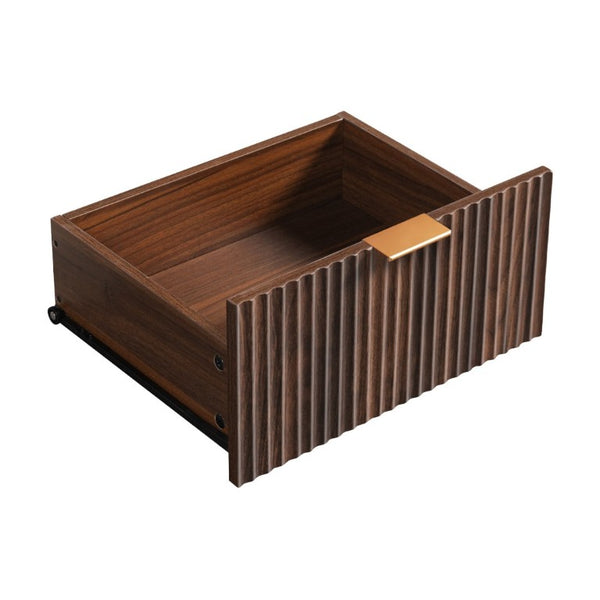 English Elm K&k Fluted Walnut Bar Cabinet with Fridge Space Stemware Storage and Charging Hub Walnut Brown N707P508910Z