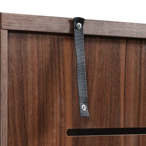 English Elm K&k Fluted Walnut Bar Cabinet with Fridge Space Stemware Storage and Charging Hub Walnut Brown N707P508910Z