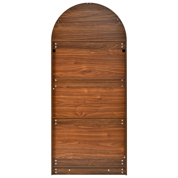 English Elm K&k Fluted Pantry Cabinet Arched Dome Top Brass Pulls Brown Wood Grain Freestanding N707S000020Z