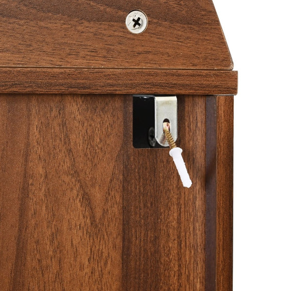 English Elm K&k Farmhouse Pantry Cabinet with Tempered Glass Doors Adjustable Shelves Dining Storage Walnut N707S000027Z