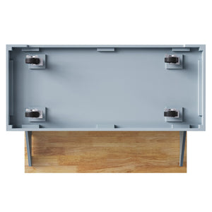 English Elm K&k Farmhouse Rolling Kitchen Island Rubberwood Drop Leaf Soft Close Storage Cart Grey Blue N707S000395G